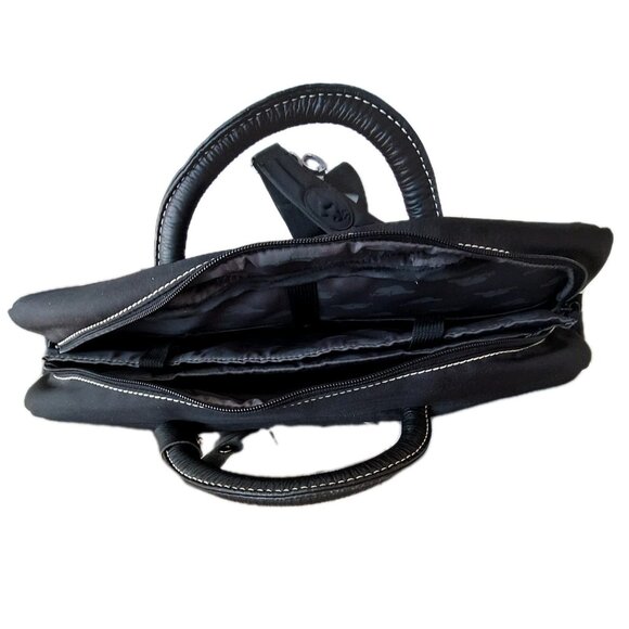 ROOTS SOFT LAPTOP BRIEFCASE GENUINE LEATHER TRIM - Picture 10 of 13